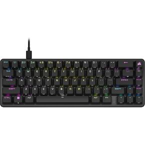 لوحة مفاتيح الألعاب الميكانيكية Corsair K65 RGB MINI بنسبة 60% (إضاءة خلفية RGB قابلة للتخصيص لكل مفتاح، مفاتيح ميكانيكية CHERRY MX Speed، كابل USB من النوع C قابل للفصل، تقنية AXON Hyper-Processing) أسود in Kuwait