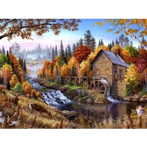 DIY 5D Diamond Painting Full Dril, Xizhendai 5D DIY Embroidery Cross Stitch Paintings Full Round Drill Rhinestone Painting Artwork Home Living Room Bedroom Wall Decor (Farmhouse, 30x40cm) in Kuwait