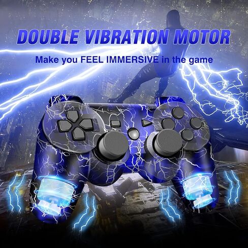 CFORWARD Wireless Controller, Game Controller Compatible for Play3 Controller, Wireless Bluetooth Gamepad with Charger Cable Thumb Grips in Kuwait