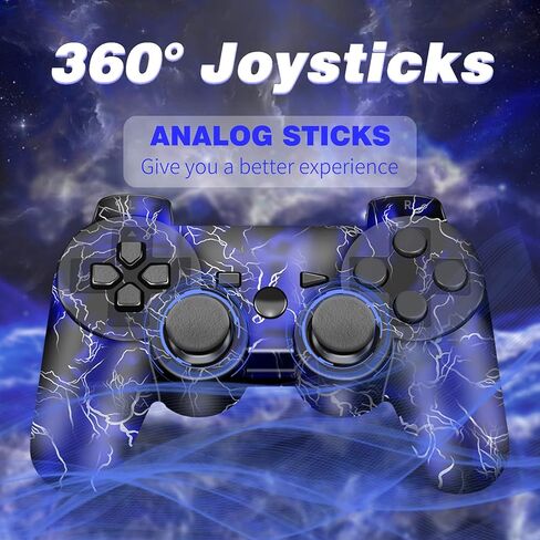 CFORWARD Wireless Controller, Game Controller Compatible for Play3 Controller, Wireless Bluetooth Gamepad with Charger Cable Thumb Grips in Kuwait