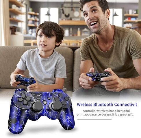 CFORWARD Wireless Controller, Game Controller Compatible for Play3 Controller, Wireless Bluetooth Gamepad with Charger Cable Thumb Grips in Kuwait