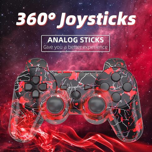 CFORWARD Wireless Controller, Game Controller Compatible for Play3 Controller, Wireless Bluetooth Gamepad with Charger Cable Thumb Grips in Kuwait