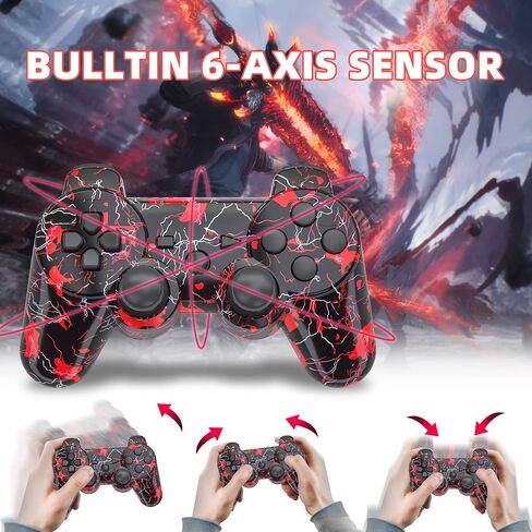 CFORWARD Wireless Controller, Game Controller Compatible for Play3 Controller, Wireless Bluetooth Gamepad with Charger Cable Thumb Grips in Kuwait