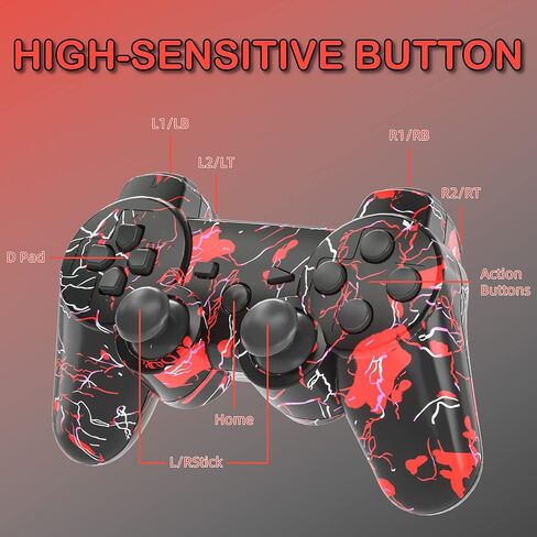 CFORWARD Wireless Controller, Game Controller Compatible for Play3 Controller, Wireless Bluetooth Gamepad with Charger Cable Thumb Grips in Kuwait