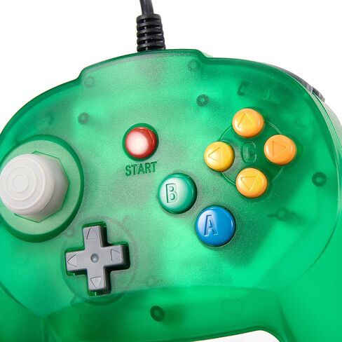 2 حزمة من وحدة التحكم LuxMO بريميوم USB N64 ، نسخة محسنة من الألعاب USB لجهاز ويندوز PC Mac Raspberry pi(أزرق شفاف + أخضر شفاف) in Kuwait