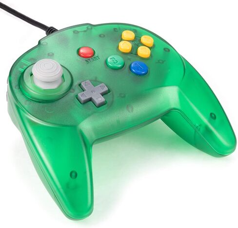2 حزمة من وحدة التحكم LuxMO بريميوم USB N64 ، نسخة محسنة من الألعاب USB لجهاز ويندوز PC Mac Raspberry pi(أزرق شفاف + أخضر شفاف) in Kuwait