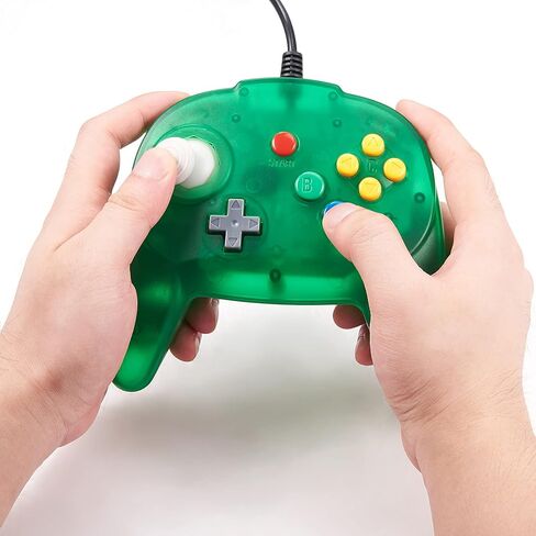2 حزمة من وحدة التحكم LuxMO بريميوم USB N64 ، نسخة محسنة من الألعاب USB لجهاز ويندوز PC Mac Raspberry pi(أزرق شفاف + أخضر شفاف) in Kuwait
