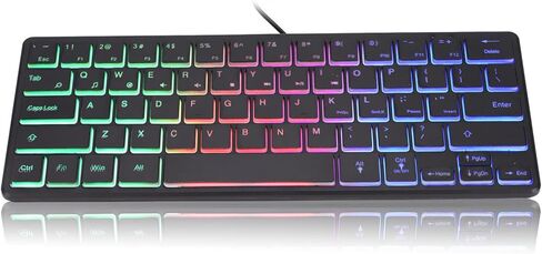 لوحة مفاتيح سلكية للألعاب من Sanpyl، 64 مفتاحًا ثنائي الوضع ملون RGB 3 بإضاءة خلفية عالمية لسطح المكتب ولوحة مفاتيح الكمبيوتر المحمول، لألعاب الكمبيوتر الشخصي التي تعمل بنظام Windows in Kuwait