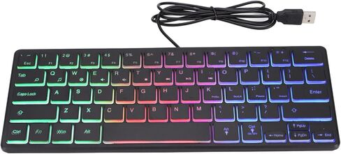 لوحة مفاتيح سلكية للألعاب من Sanpyl، 64 مفتاحًا ثنائي الوضع ملون RGB 3 بإضاءة خلفية عالمية لسطح المكتب ولوحة مفاتيح الكمبيوتر المحمول، لألعاب الكمبيوتر الشخصي التي تعمل بنظام Windows in Kuwait