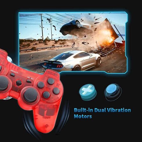 Rzzhgzq 2 Pack PS3 Wireless Controller Playstation 3 Controller Wireless Bluetooth Gamepad with USB Charger Cable for PS3 Console (BLUE+RED) in Kuwait