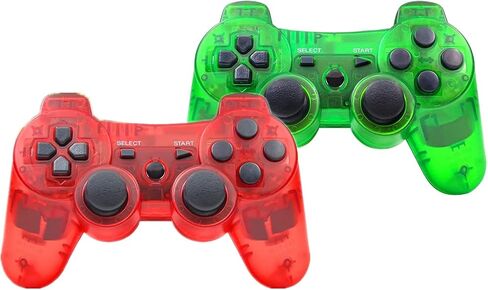 Rzzhgzq 2 Pack PS3 Wireless Controller Playstation 3 Controller Wireless Bluetooth Gamepad with USB Charger Cable for PS3 Console (BLUE+RED) in Kuwait
