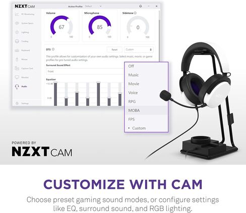 NZXT Relay Wired PC Gaming Headset - AP-WCB40-B2 - Hi-Res Audio Certified - DTS Headphone:X - 7.1 Surround Sound - Lightweight & Comfortable Design - Detachable Microphone - Black in Saudi Arabia