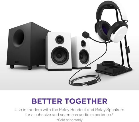 NZXT Relay Wired PC Gaming Headset - AP-WCB40-B2 - Hi-Res Audio Certified - DTS Headphone:X - 7.1 Surround Sound - Lightweight & Comfortable Design - Detachable Microphone - Black in Saudi Arabia