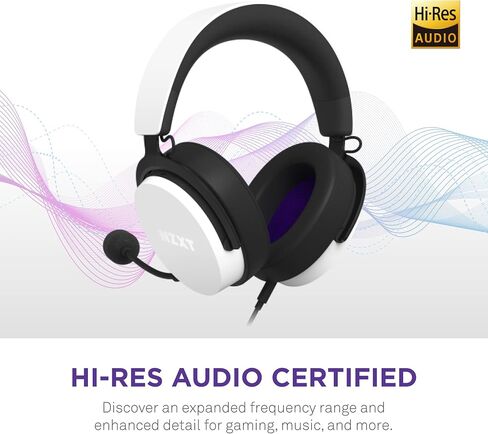 NZXT Relay Wired PC Gaming Headset - AP-WCB40-B2 - Hi-Res Audio Certified - DTS Headphone:X - 7.1 Surround Sound - Lightweight & Comfortable Design - Detachable Microphone - Black in Saudi Arabia