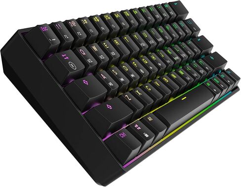لوحة مفاتيح الألعاب الميكانيكية GK61 - 61 مفتاحًا متعدد الألوان RGB بإضاءة خلفية LED سلكية قابلة للبرمجة لأجهزة الكمبيوتر/Mac Gamer (Gateron Optical أسود، أبيض) in Saudi Arabia