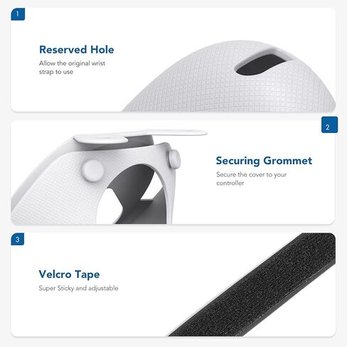 غطاء حماية من السيليكون بتصميم KIWI مزود بأشرطة للمفاصل متوافق مع ملحقات Quest 2 (أسود + رمادي-أبيض) in Kuwait
