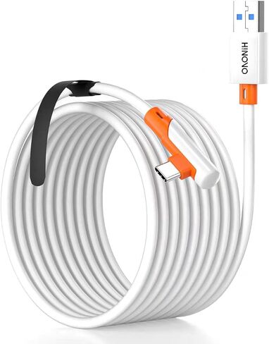 HINOVO Link Cable Compatible for Quest 2/1/Pico 4, Long Cable Accessories for Rift S/Steam VR Games, USB 3.0 Type C to C High Speed Data Transfer Charging Cord for Gaming PC in Saudi Arabia