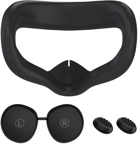 Face Cover Pad for Oculus Quest 2, Face Cover Replacement Sweat-Proof PU Foam Cushion with Lens Protector and Thumb Button Cap in Saudi Arabia