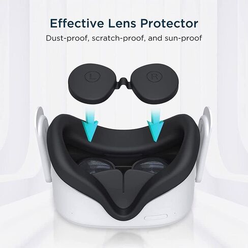 Face Cover Pad for Oculus Quest 2, Face Cover Replacement Sweat-Proof PU Foam Cushion with Lens Protector and Thumb Button Cap in Saudi Arabia