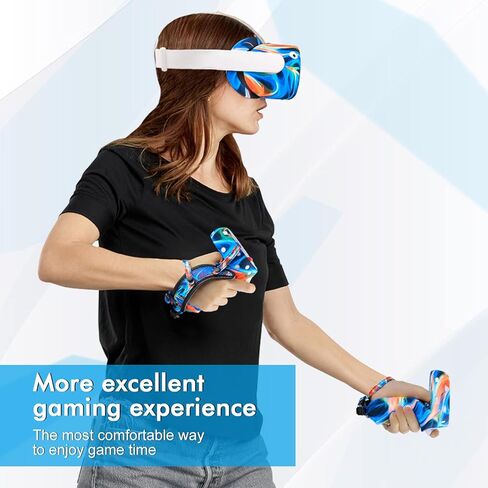 لملحقات Oculus Quest 2، مجموعة ملحقات Relohas VR لـ Meta Quest 2، تتضمن غطاء جلدي لمقبض التحكم، وغطاء VR Shell، وغطاء للوجه، وأفضل الهدايا لعيد الميلاد والهالوين (Aurora) in Kuwait