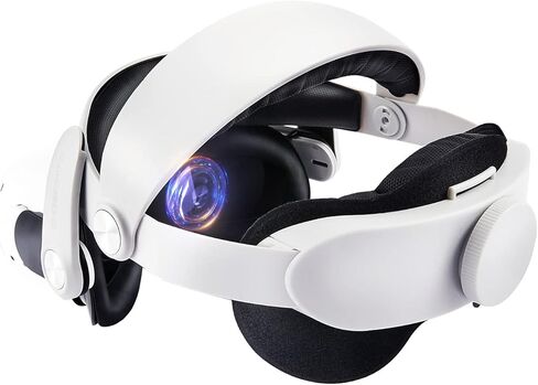 جي ام ار في ار مجموعة ملحقات حزام راس قابلة للتعديل من خليط معدني من الالومنيوم متوافقة مع اوكولوس كويست 2 تجعل سماعة الواقع الافتراضي ووحدة التحكم باللمس اكثر امانا، حزام راس معزز للدعم والراحة في in Kuwait