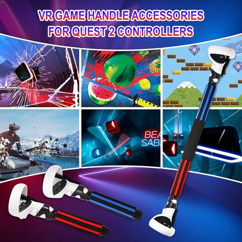 VR Beat Saber Handle Accessories and Long Stick Handle Extension Grips for Oculus Quest 2 Controllers, Also Suitable for Supernatural Training,Fruit Ninja,Blade & Sorcery and VR Game in Saudi Arabia