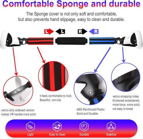 VR Beat Saber Handle Accessories and Long Stick Handle Extension Grips for Oculus Quest 2 Controllers, Also Suitable for Supernatural Training,Fruit Ninja,Blade & Sorcery and VR Game in Saudi Arabia