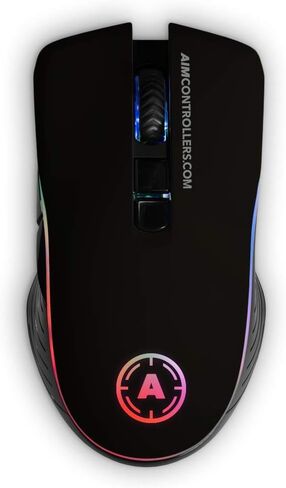 AimControllers Gaming PC Mouse Wired, 200-10000 DPI with LED RGB, 7 Programmable Buttons - Custom Ergonomic Mouse with Optic Sensor for Windows 10, USB - Storm Green in Saudi Arabia