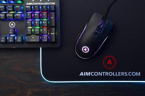 AimControllers Gaming PC Mouse Wired, 200-10000 DPI with LED RGB, 7 Programmable Buttons - Custom Ergonomic Mouse with Optic Sensor for Windows 10, USB - Storm Green in Saudi Arabia