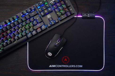 AimControllers Gaming PC Mouse Wired, 200-10000 DPI with LED RGB, 7 Programmable Buttons - Custom Ergonomic Mouse with Optic Sensor for Windows 10, USB - Storm Green in Saudi Arabia