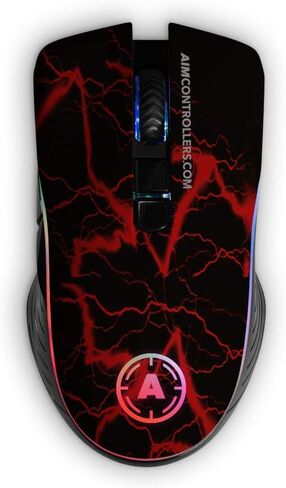 AimControllers Gaming PC Mouse Wired, 200-10000 DPI with LED RGB, 7 Programmable Buttons - Custom Ergonomic Mouse with Optic Sensor for Windows 10, USB - Storm Green in Saudi Arabia