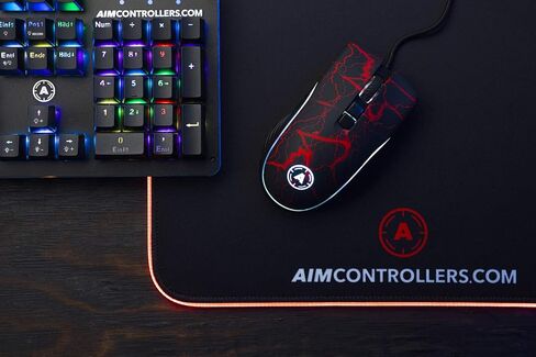 AimControllers Gaming PC Mouse Wired, 200-10000 DPI with LED RGB, 7 Programmable Buttons - Custom Ergonomic Mouse with Optic Sensor for Windows 10, USB - Storm Green in Saudi Arabia