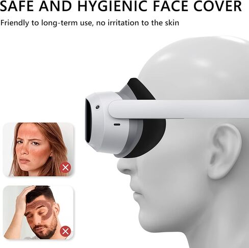 Geekria Sweat Proof Silicone Face Cover Pad Compatible with Pico Neo 4 Protective Lens Cover Accessories, Washable Lightproof Anti-Leakage Fit for Pico Neo 4, Replacement Accessories (White) in Saudi Arabia