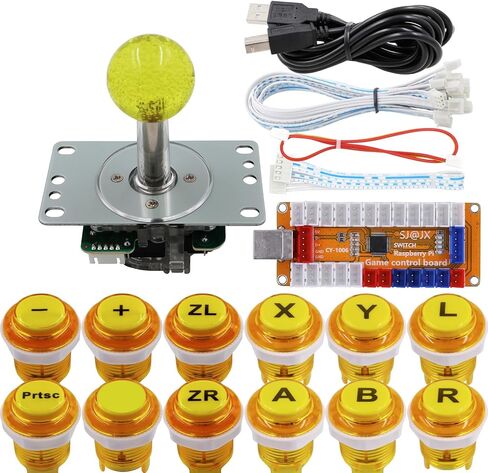 SJ@JX Arcade Game LED Controller Lamp USB Encoder Gamepad Cherry MX Microswitch Light Button 4-8way LED Joystick for Nintendo Switch PC PS3 Raspberry Pi MAME in Kuwait