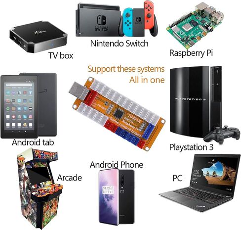 SJ@JX Arcade Game LED Controller Lamp USB Encoder Gamepad Cherry MX Microswitch Light Button 4-8way LED Joystick for Nintendo Switch PC PS3 Raspberry Pi MAME in Kuwait
