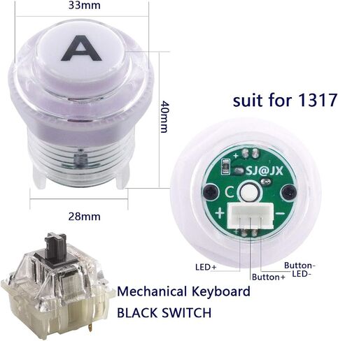 SJ@JX Arcade Game LED Controller Lamp USB Encoder Gamepad Cherry MX Microswitch Light Button 4-8way LED Joystick for Nintendo Switch PC PS3 Raspberry Pi MAME in Kuwait