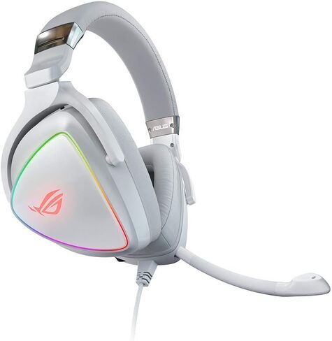 سماعة الألعاب ASUS RGB ROG Delta | Hi-Res ESS Quad-DAC، تأثير إضاءة RBG الدائري | موصل USB-C لأجهزة الكمبيوتر ووحدات التحكم والألعاب المحمولة | سماعات الألعاب مع ميكروفون قابل للفصل in Kuwait