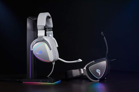 سماعة الألعاب ASUS RGB ROG Delta | Hi-Res ESS Quad-DAC، تأثير إضاءة RBG الدائري | موصل USB-C لأجهزة الكمبيوتر ووحدات التحكم والألعاب المحمولة | سماعات الألعاب مع ميكروفون قابل للفصل in Kuwait