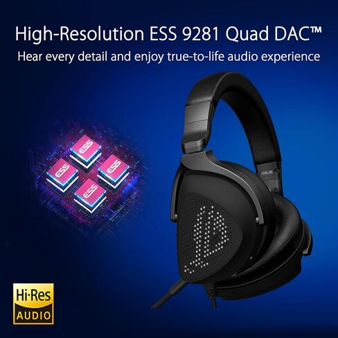 سماعة الألعاب ASUS RGB ROG Delta | Hi-Res ESS Quad-DAC، تأثير إضاءة RBG الدائري | موصل USB-C لأجهزة الكمبيوتر ووحدات التحكم والألعاب المحمولة | سماعات الألعاب مع ميكروفون قابل للفصل in Kuwait