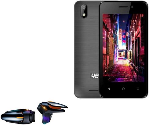 BoxWave Gaming Gear Compatible with Yezz Go 1 (Gaming Gear by BoxWave) - Touchscreen QuickTrigger Auto, Trigger Buttons Autofire Gaming Mobile FPS for Yezz Go 1 - Jet Black in Saudi Arabia
