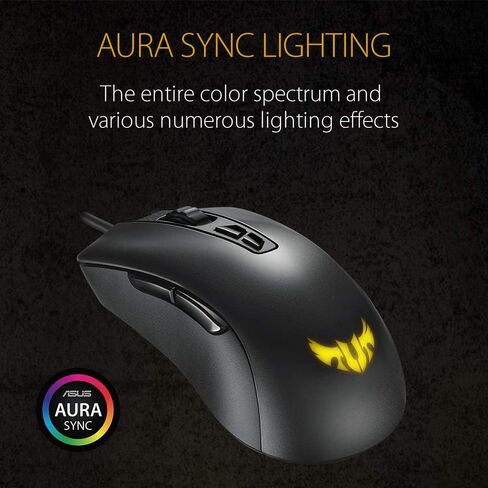 ASUS TUF Gaming M3 Ergonomic Wired RGB Gaming Mouse with 7000-dpi Sensor, Lightweight Build, Durable Coating, Heavy-Duty switches, Seven programmable Buttons and Aura Sync in Saudi Arabia