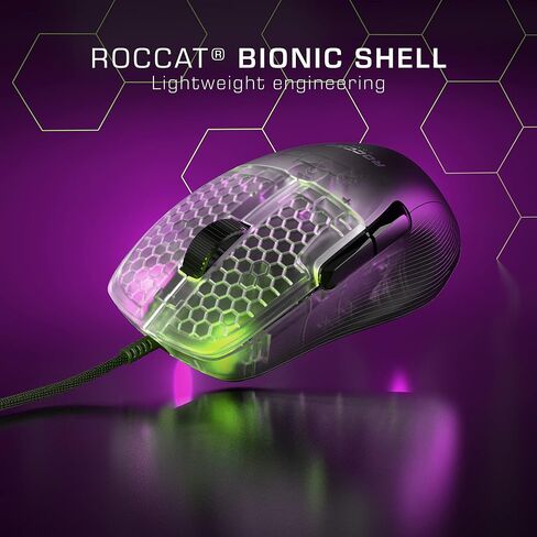 ROCCAT Kone AIMO Remastered PC Gaming Mouse, Optical, RGB Backlit Lighting, 23 Programmable Keys, Onboard Memory, Palm Grip, Owl Eye Sensor, Ergonomic, LED Illumination, Adjustable to 16,000 DPI-Black in Saudi Arabia