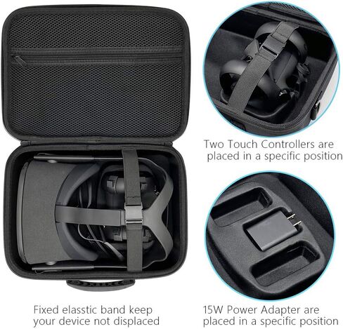 Carrying Case for Quest 2 & Oculus Quest, VR Gaming Headsets and Controllers Accessories, Hard Travel Case Protective Storage Case with Shoulder Strap in Saudi Arabia