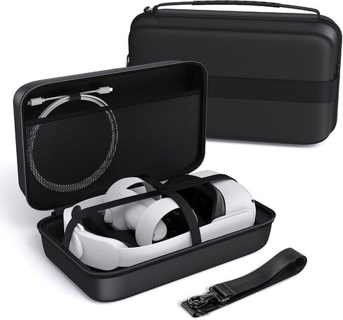 Younik Quest 2 Carrying Case, Hard Travel Case with Should Strap for Quest 2 VR Headset, Controllers, Elite Strap, Battery and Other Accessories, All-in-1 Storage Case for Meta Quest 2 and Accessories in Saudi Arabia