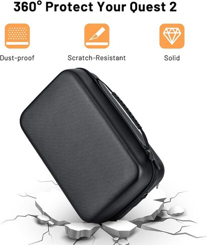 Younik Quest 2 Carrying Case, Hard Travel Case with Should Strap for Quest 2 VR Headset, Controllers, Elite Strap, Battery and Other Accessories, All-in-1 Storage Case for Meta Quest 2 and Accessories in Saudi Arabia