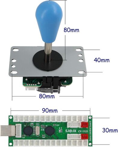 SJ@JX Arcade Game 2 Player Controller DIY Kit Buttons with Logo Coin X Y Start Select 8 Way Joystick USB Encoder للكمبيوتر الشخصي MAME Raspberry Pi in Saudi Arabia
