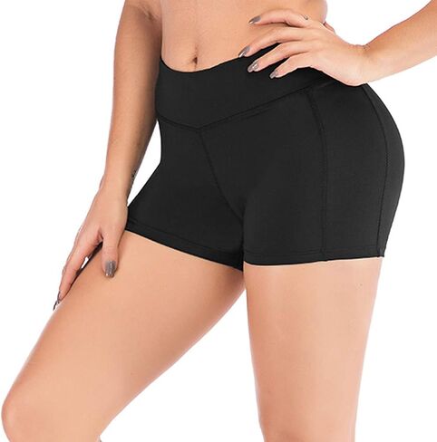 Shakumy Women High Waist Out Pocket Sports Stretch Gym Shorts Tummy Control Workout Running Yoga Athletic Shorts Hot Pants in Saudi Arabia