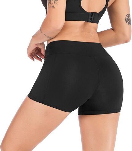 Shakumy Women High Waist Out Pocket Sports Stretch Gym Shorts Tummy Control Workout Running Yoga Athletic Shorts Hot Pants in Saudi Arabia