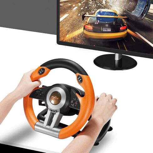 عجلة القيادة PXN Xbox V3II 180 درجة عجلة قيادة سباق الألعاب، مع دواسات خطية ومجاديف سباق لأجهزة Xbox Series X|S، PC، PS4، Xbox One، Switch - أسود in Kuwait