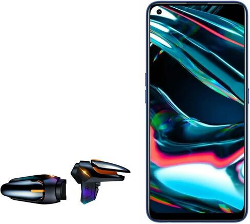 BoxWave Gaming Gear for Realme Q3t (Gaming Gear by BoxWave) - Touchscreen QuickTrigger Auto, Trigger Buttons Autofire Gaming Mobile FPS for Realme Q3t - Jet Black in Saudi Arabia
